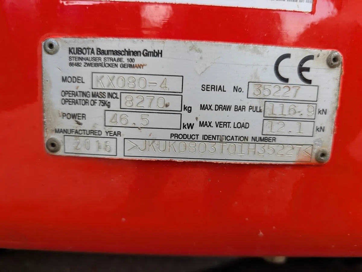 Kubota KX080-4 Excavator - Image 4