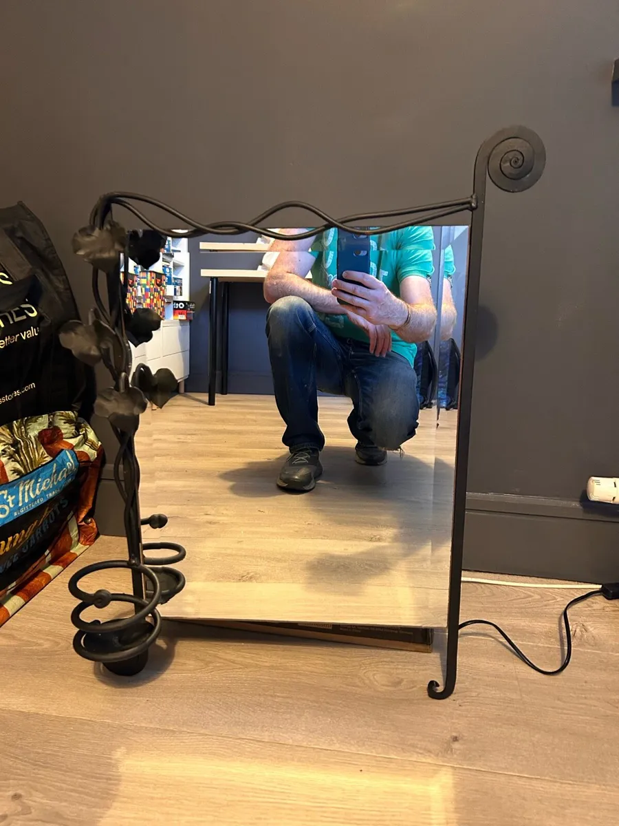 Black wrought iron ‘effect’ mirror - Image 1