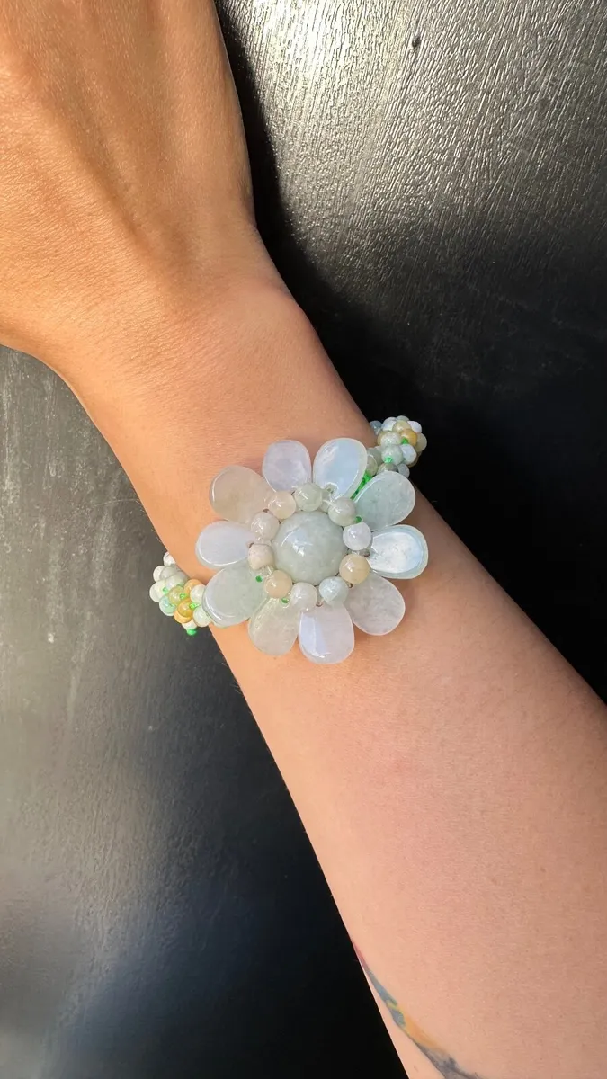 Handmade Bracelet Natural Jadeite - Image 1