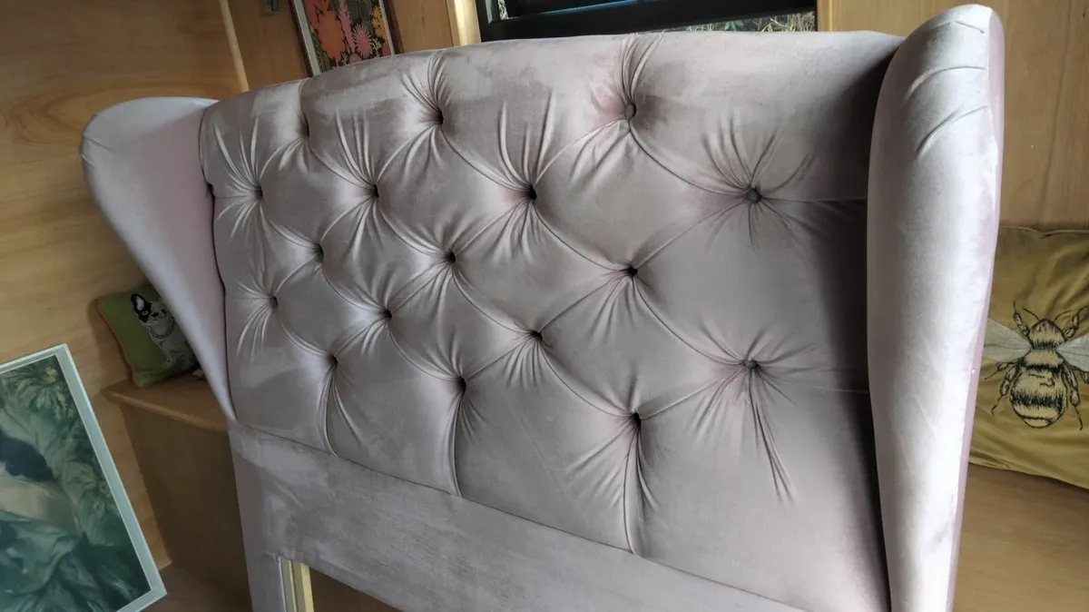 Marks and Spencer Pink Winged Headboard.Double. - Image 2
