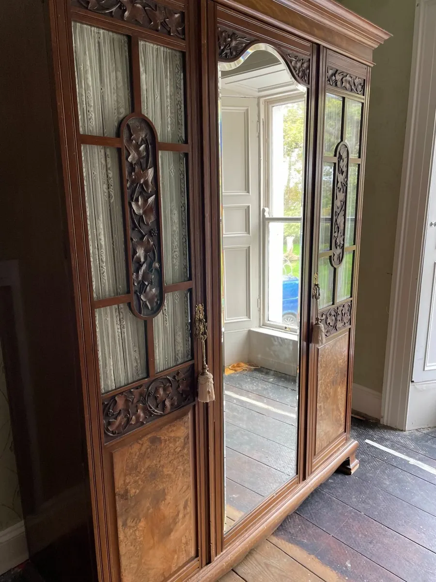 Stunning Antique Mirrored Wardrobe - Image 4
