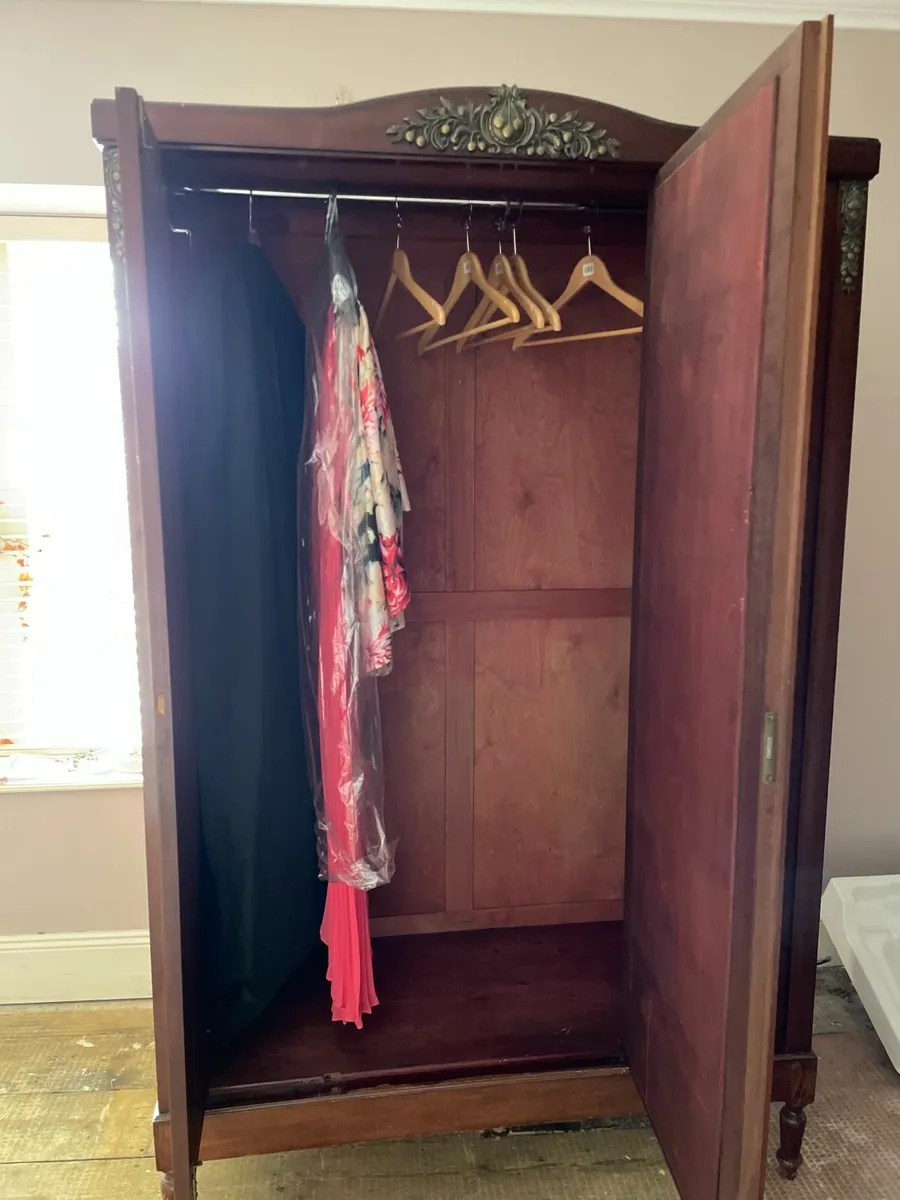 Antique Mirrored Wardrobe / Armoire - Image 2