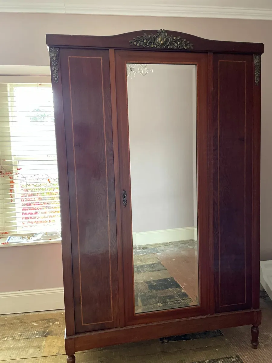 Antique Mirrored Wardrobe / Armoire - Image 3