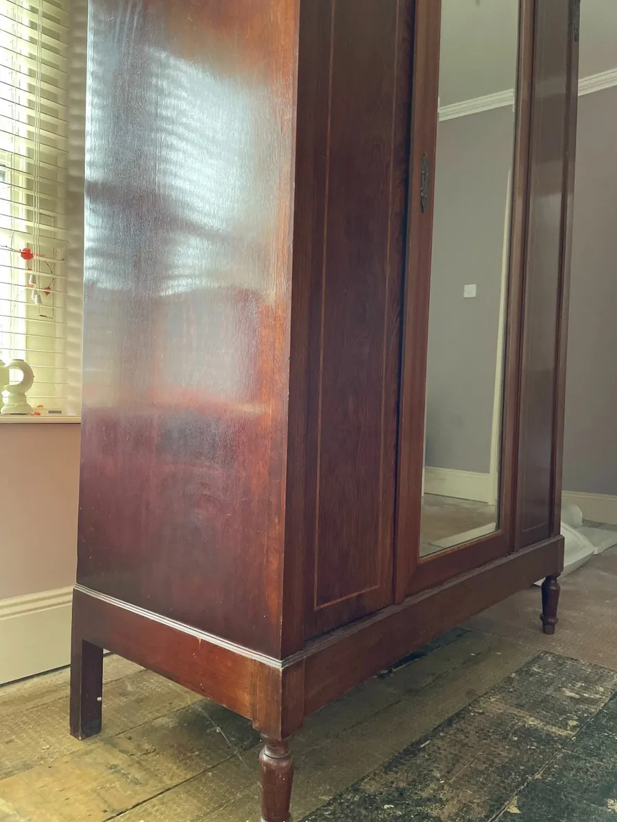 Antique Mirrored Wardrobe / Armoire - Image 4