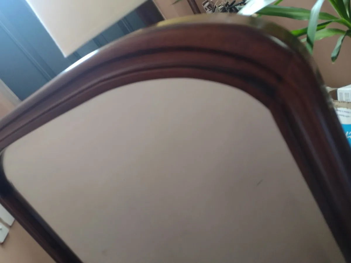 Antique large bevelled gentleman's dress mirror - Image 4