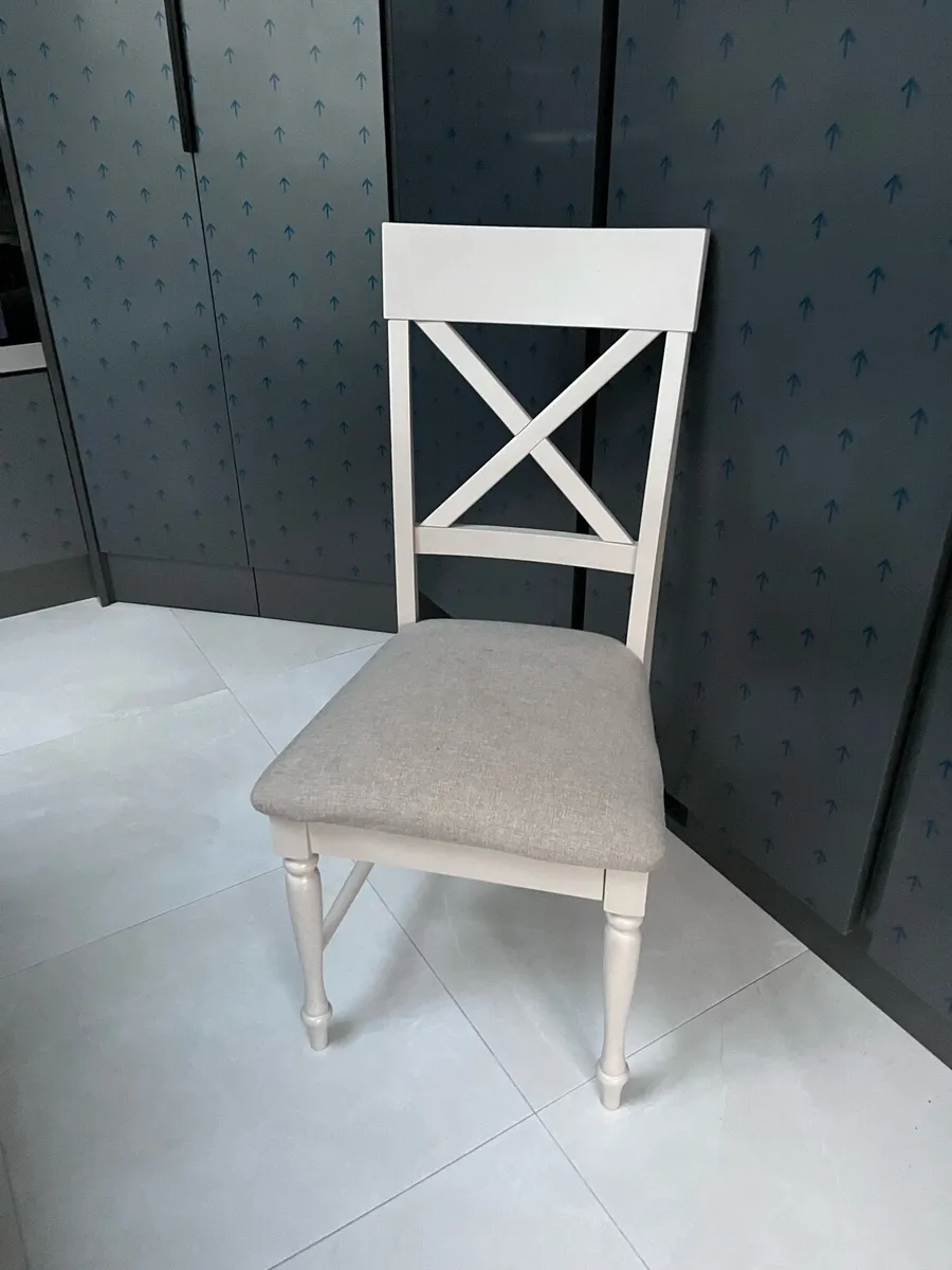 6 Grey X back dining chairs - Image 2