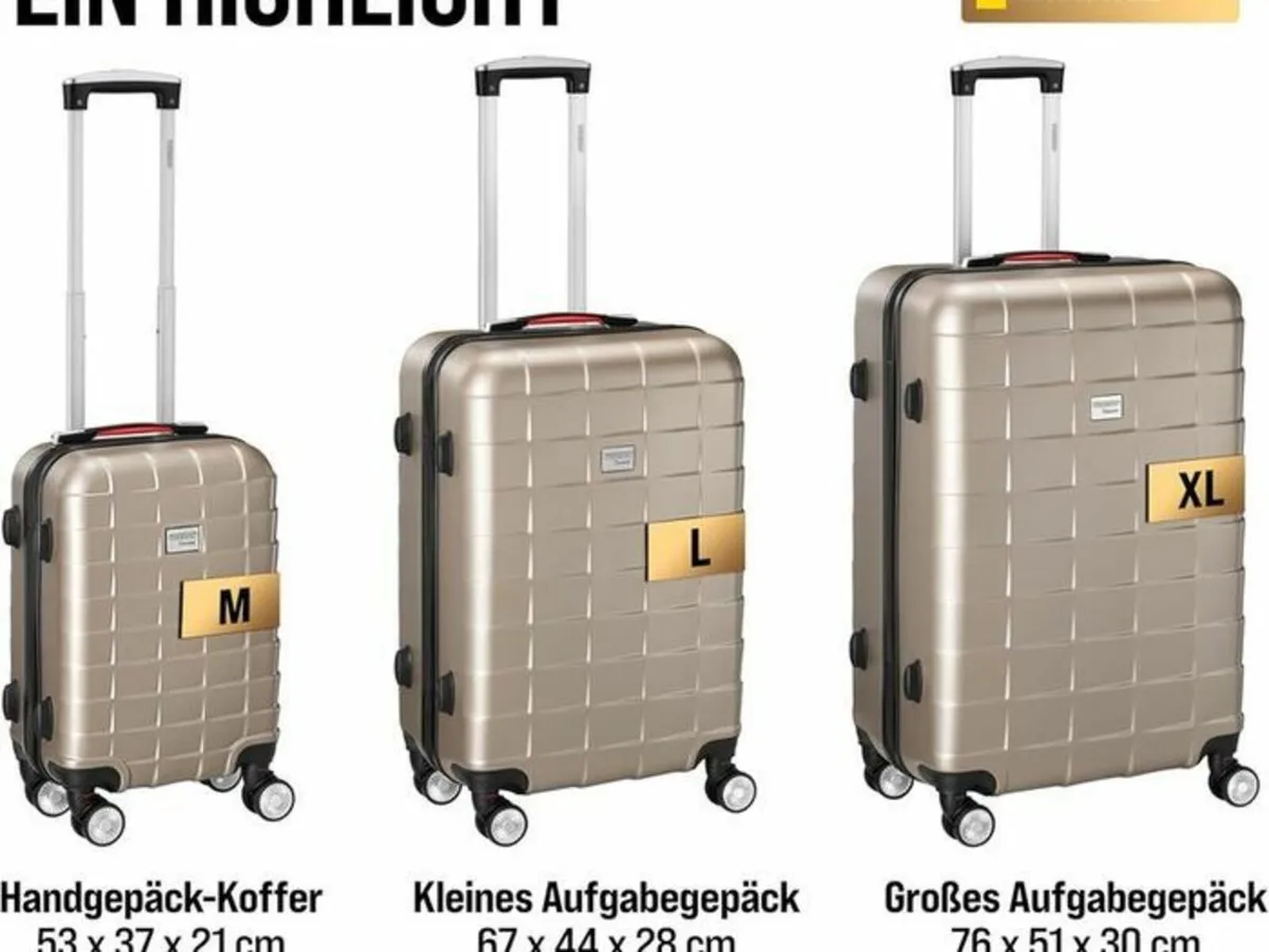 3-Piece Suitcase Set TSA Lock Laundry Organiser S - Image 4