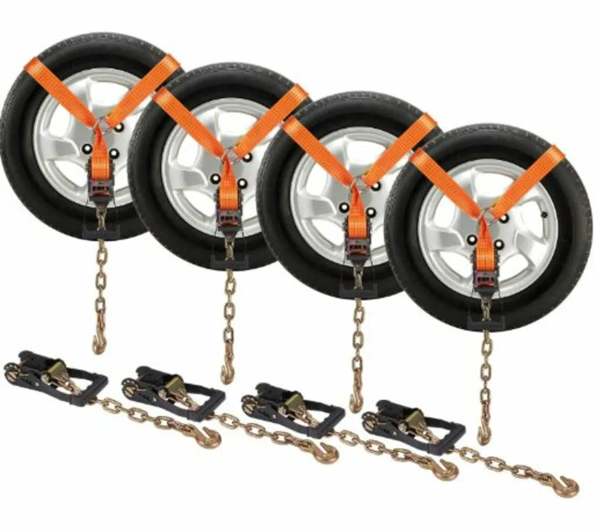 Car Tie Down with Chain Anchors, Lasso Style 2" - Image 1