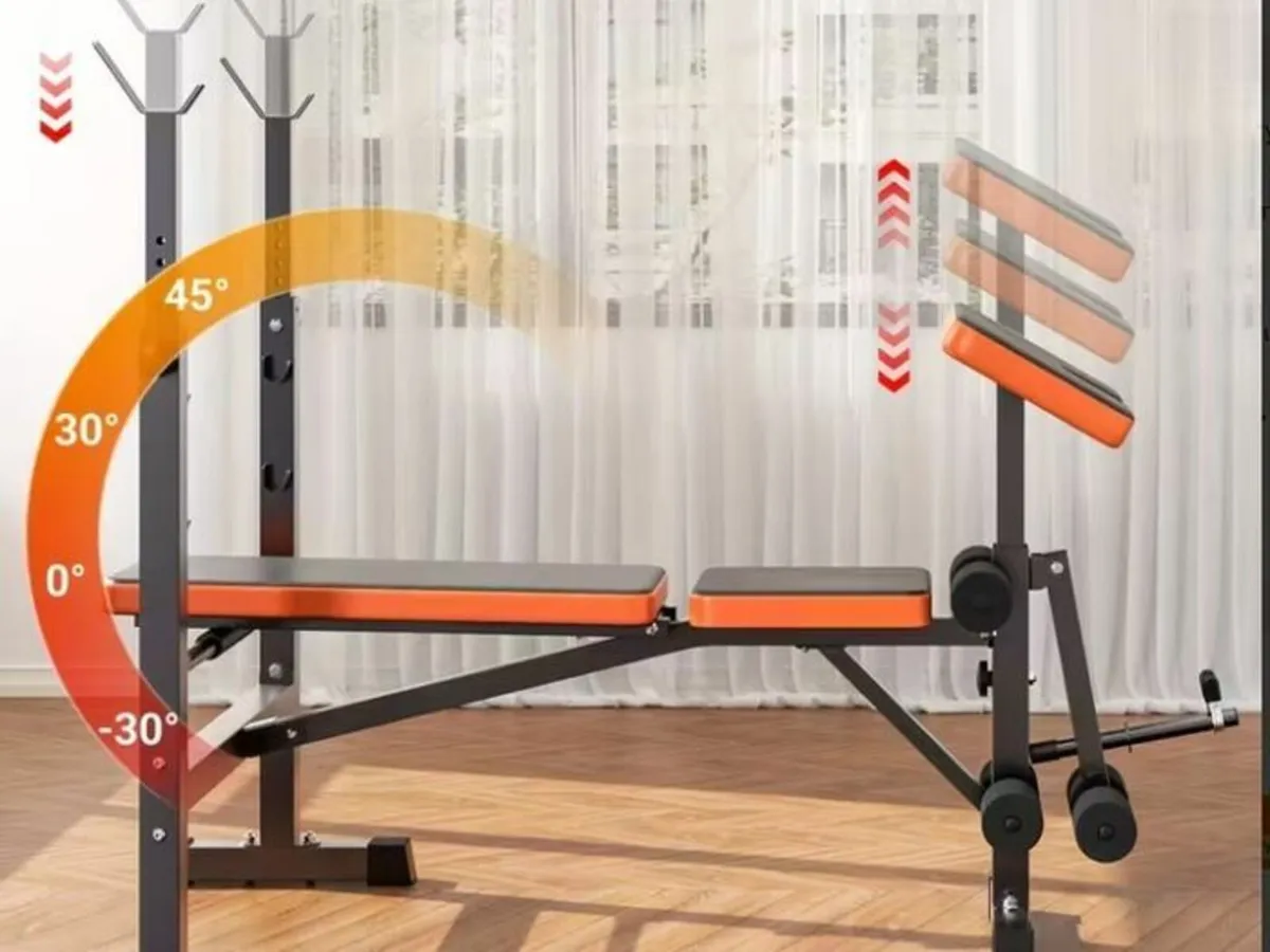 Adjustable Weight Bench Press Set with Squat Rack - Image 4