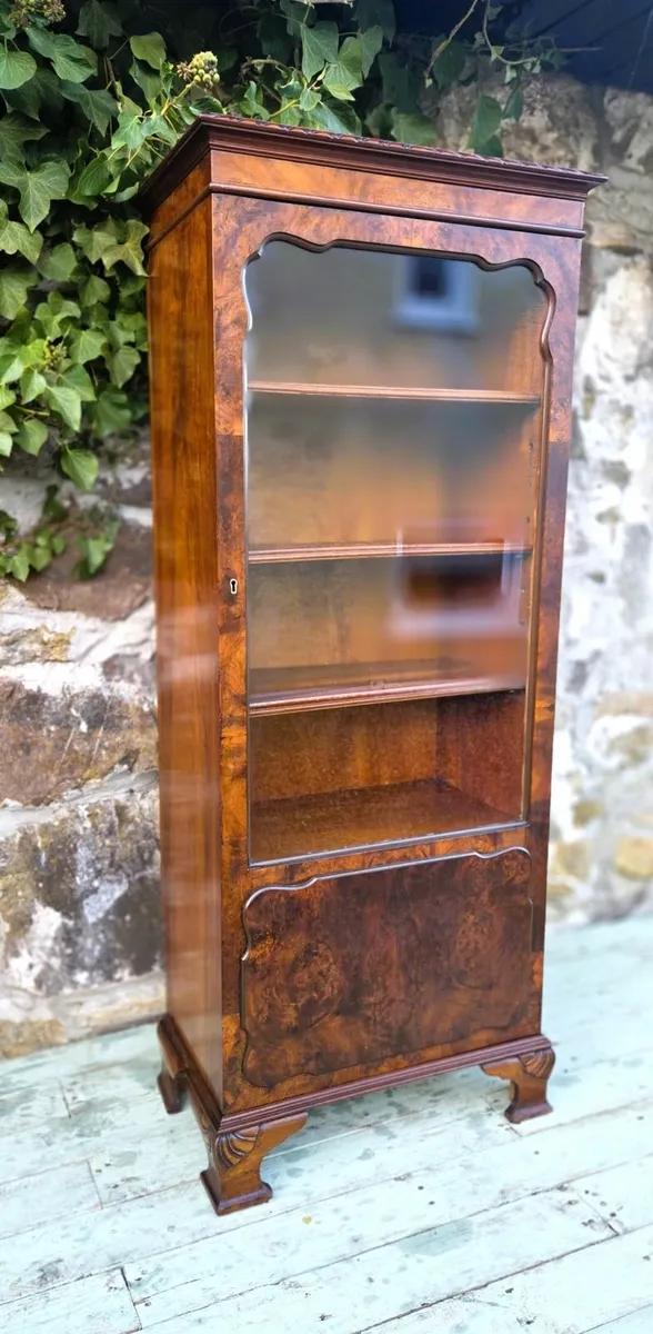 1930's Walnut Display Bookcase - Image 2
