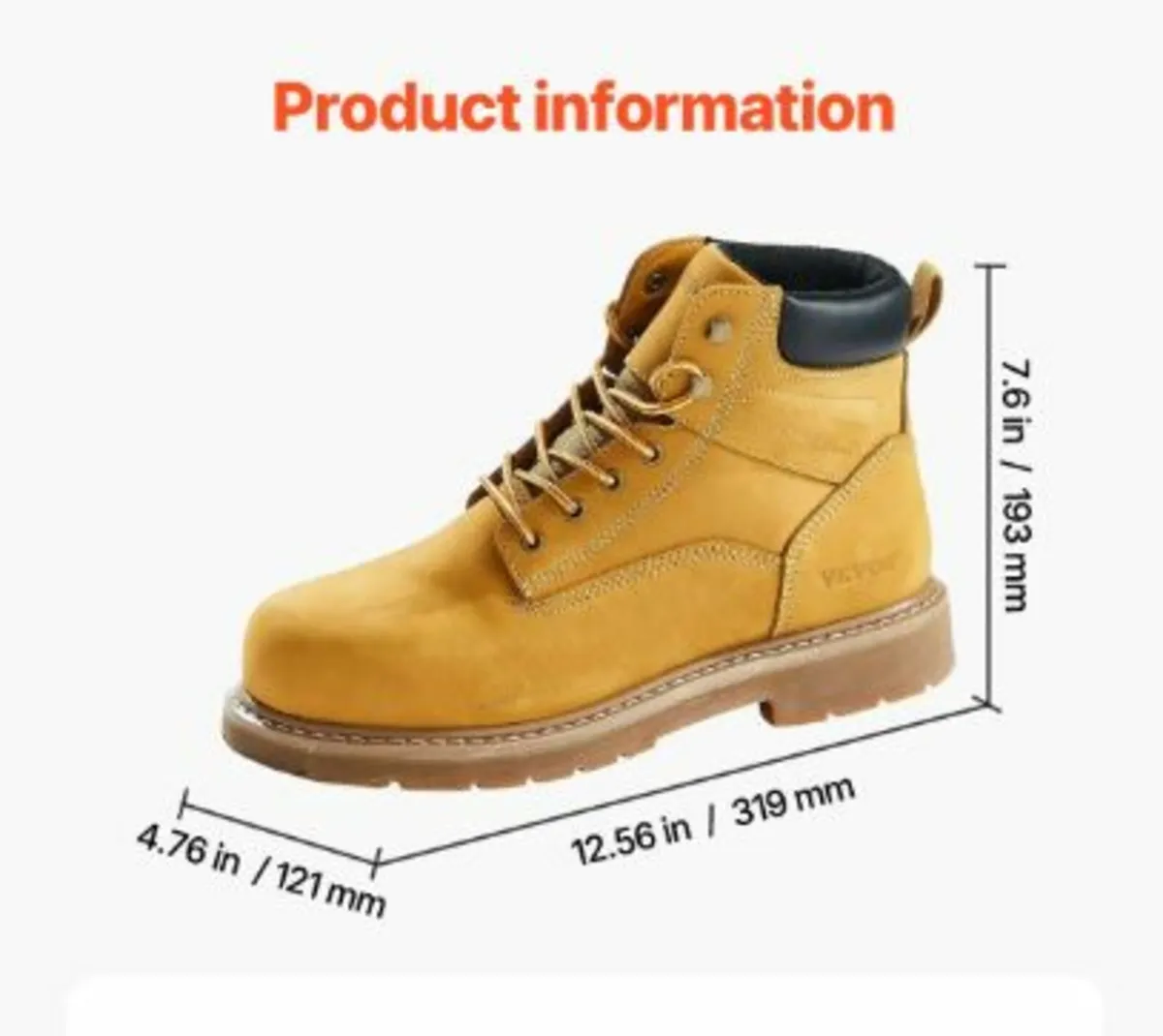 Steel Toe Work Boots, UK Size 9, Waterproof Work - Image 1