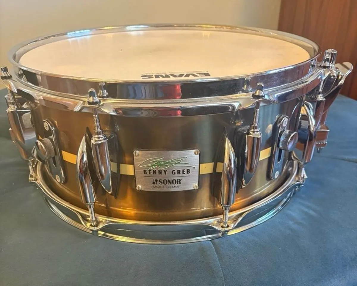Sonor Benny Greb brass snare. 13" x 5.75 - Image 1
