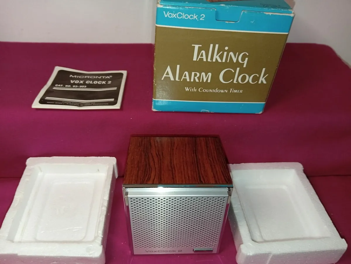 Boxed Vintage 1980's Vox Clock 2 Micronta Talking - Image 1