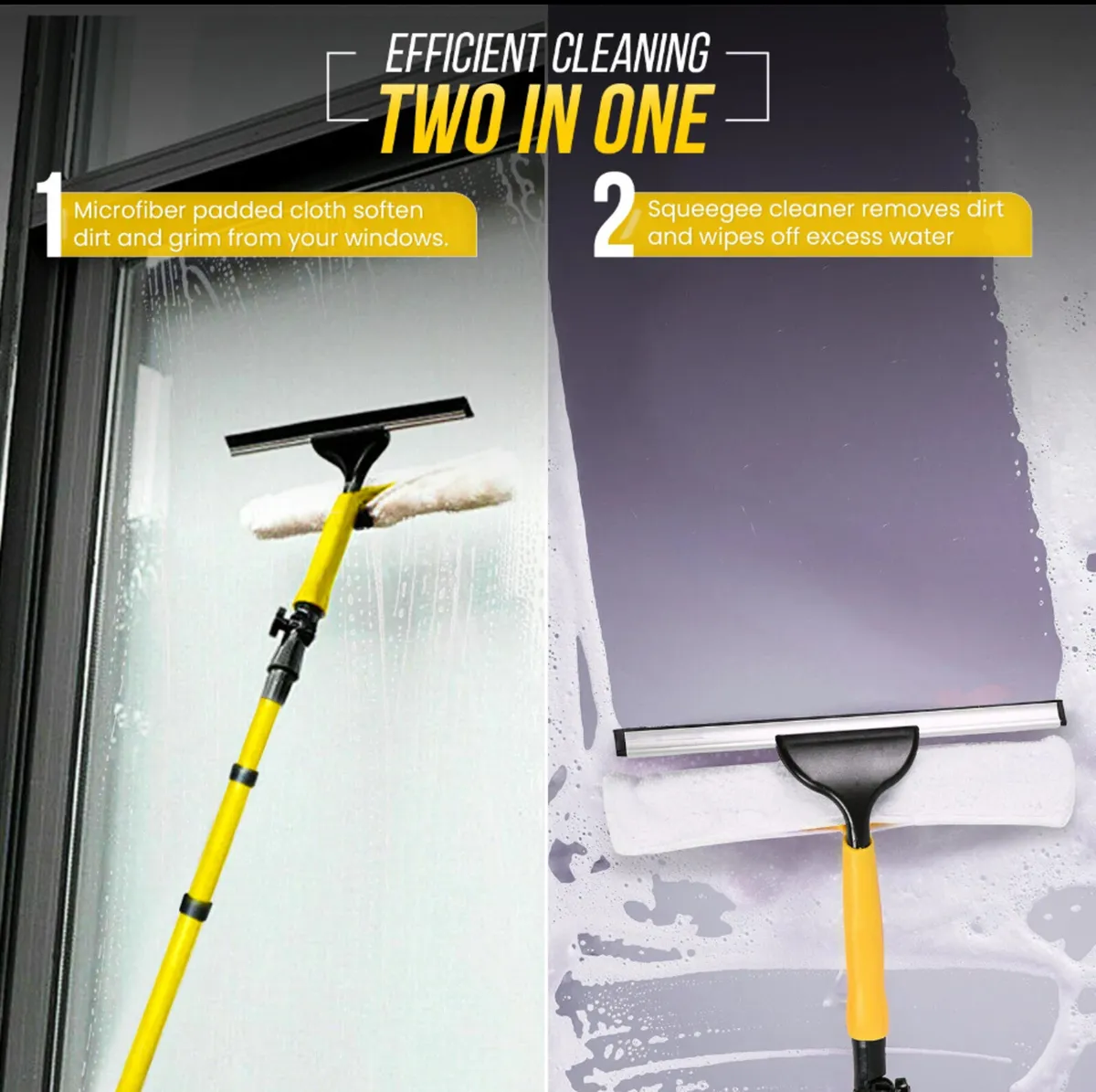3.5Metre Window Cleaning Kit Extendable Pole Squee - Image 3