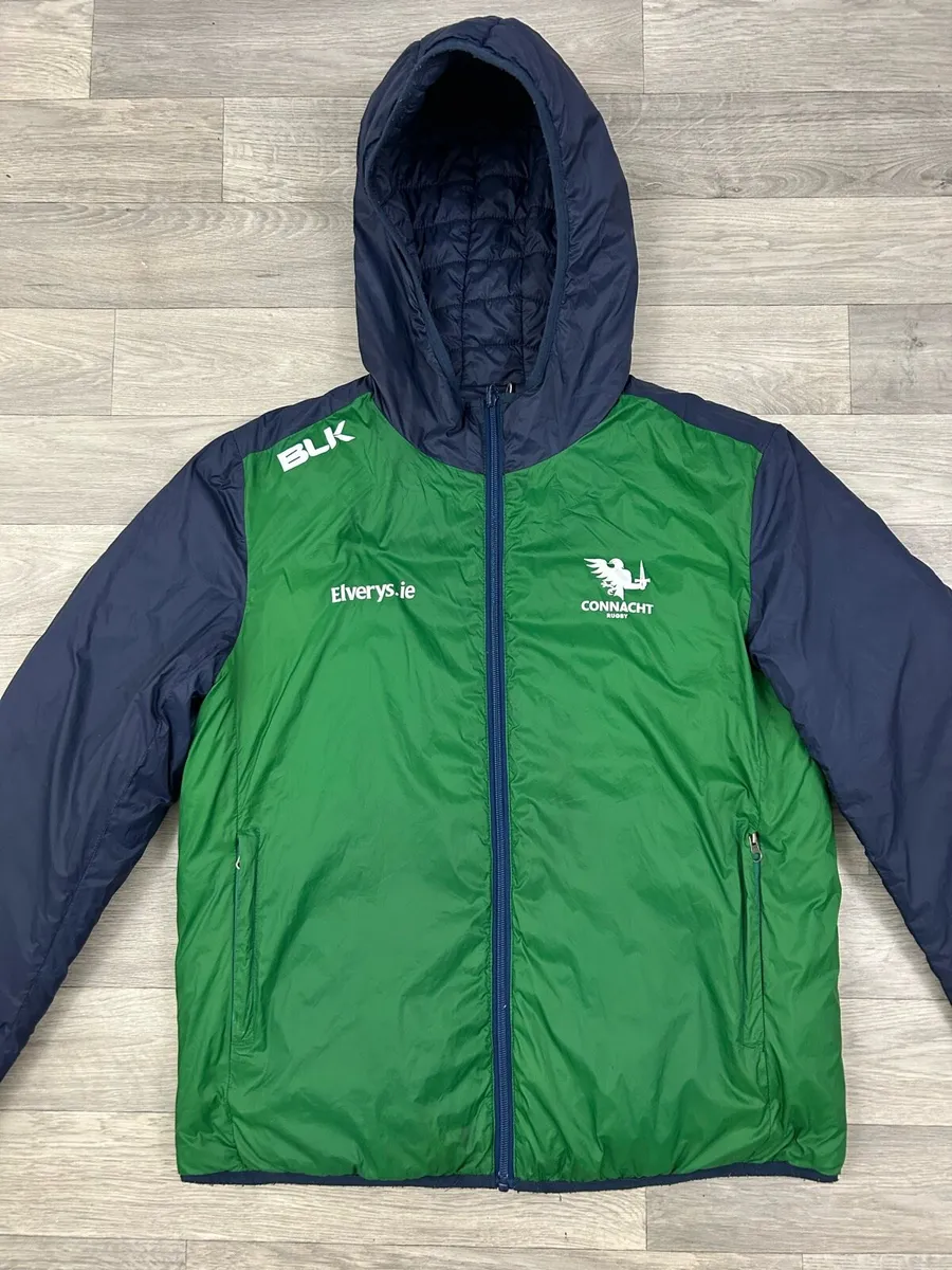 BLK Connacht Rugby Reversible Puffer Jacket Mens M - Image 2