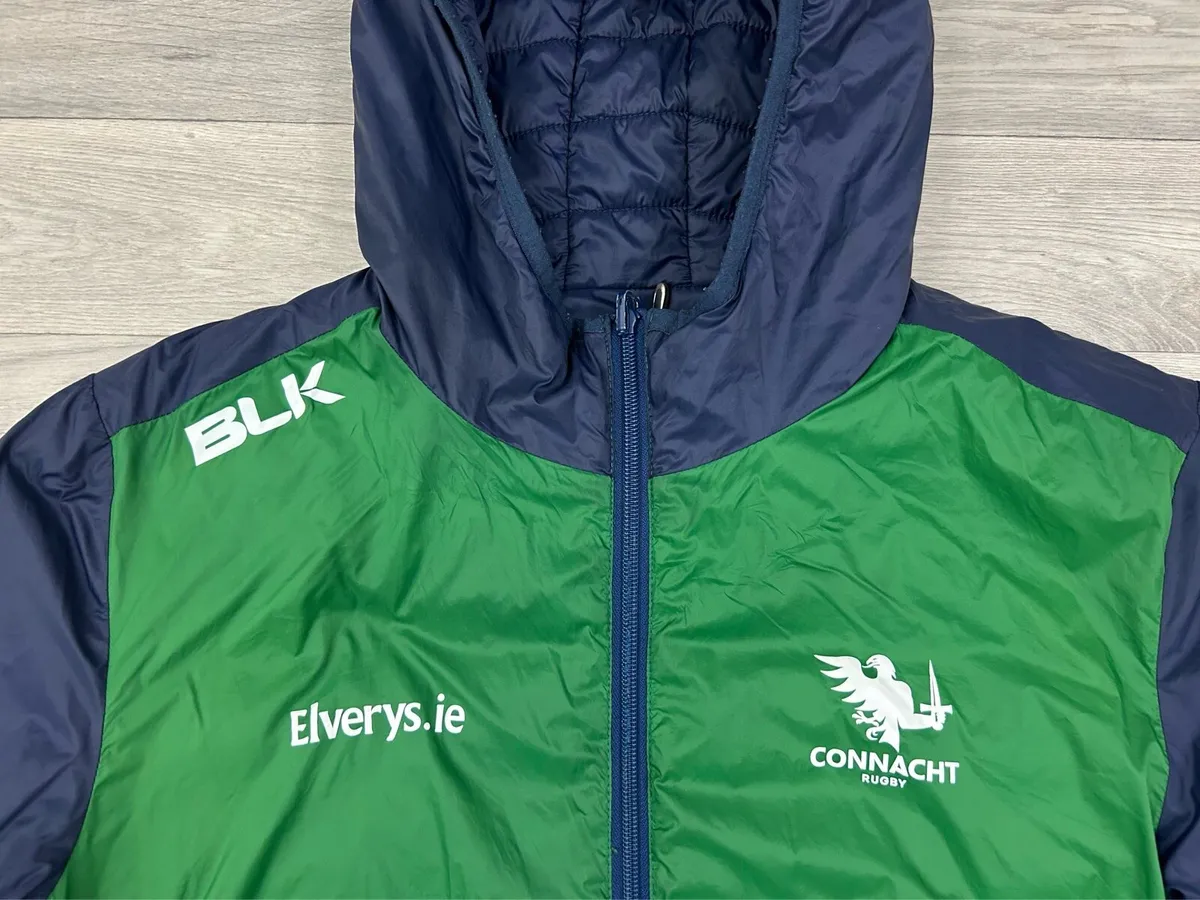 BLK Connacht Rugby Reversible Puffer Jacket Mens M - Image 3