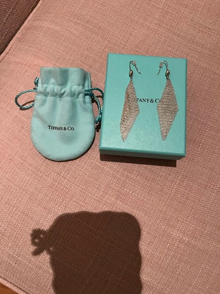 Tiffany & Co earrings mesh detailing - Image 1