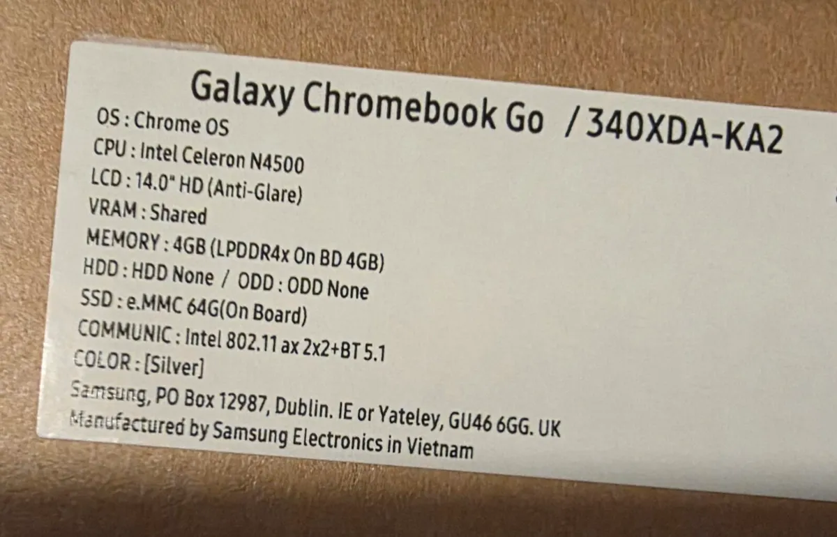 Samsung Chromebook Go XE340XDA - Image 2