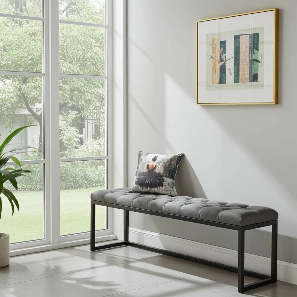 Black Loft Bench 140x40cm - Image 3