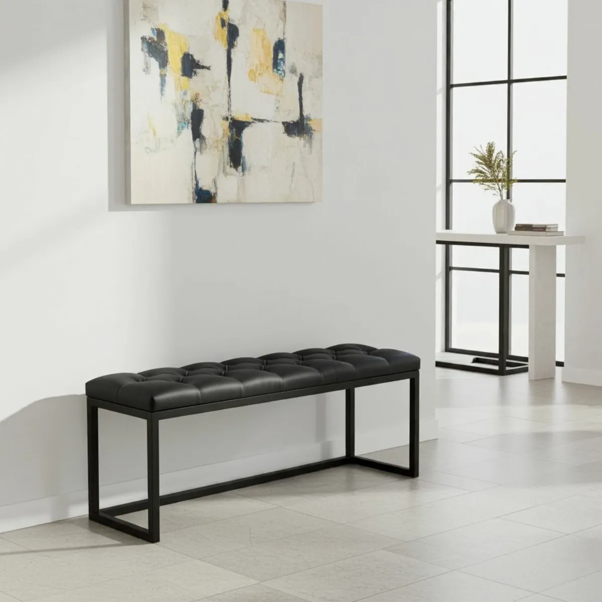 Black Loft Bench 140x40cm - Image 1