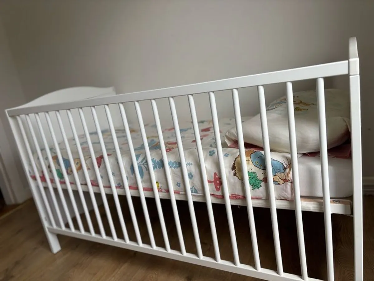 Cot bed and mattress - Image 2