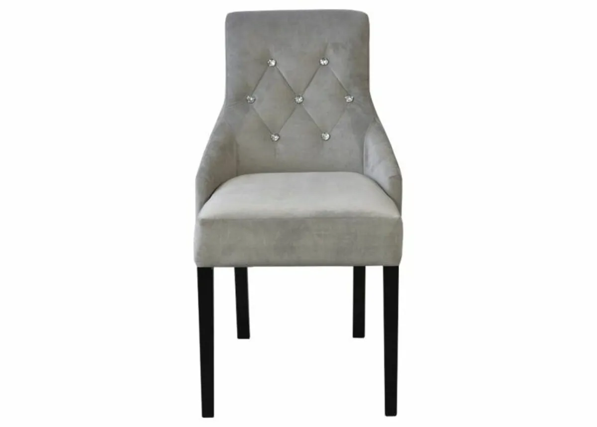 Glam Button‑Back Dining Chair with Crystal Tufting - Image 2