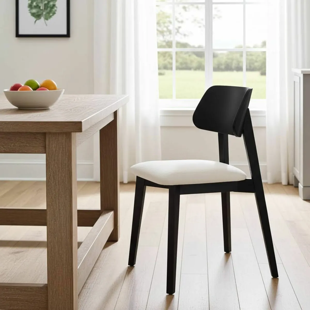 The Arlo Mid-Century Modern Dining Chair in Black - Image 2