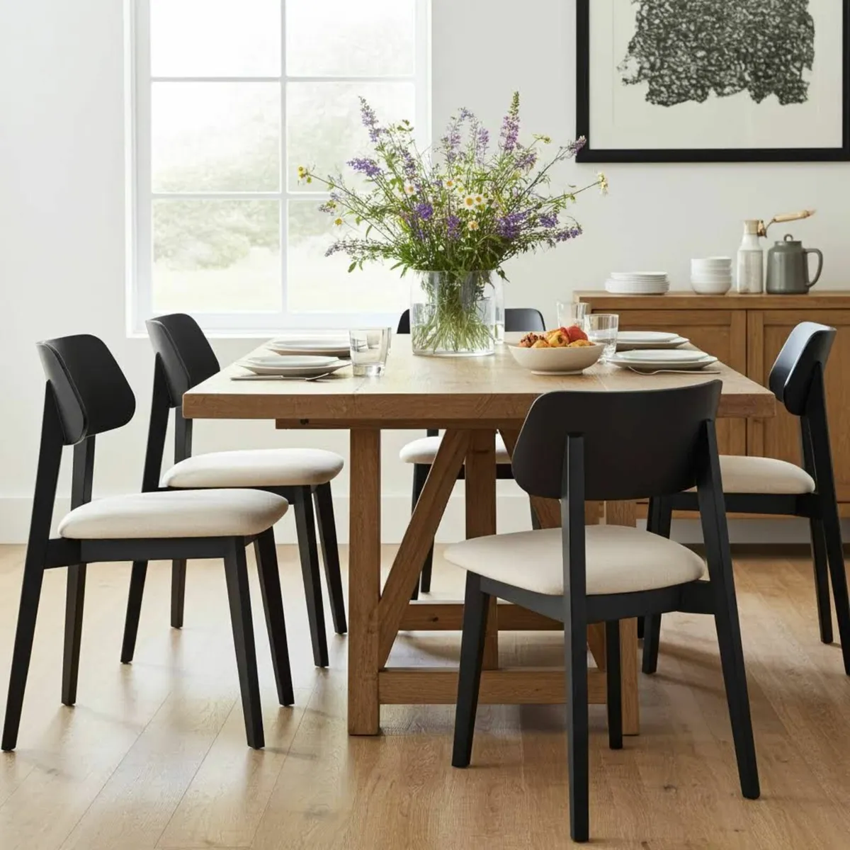 The Arlo Mid-Century Modern Dining Chair in Black - Image 4