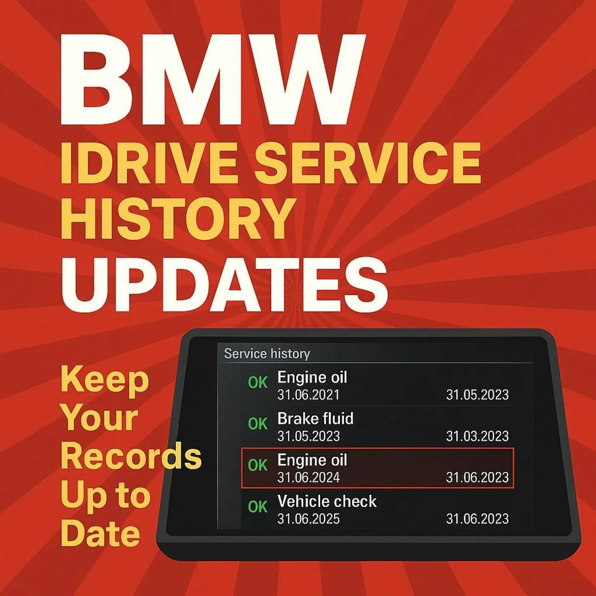 BMW iDrive Service History Update Programming - Image 4
