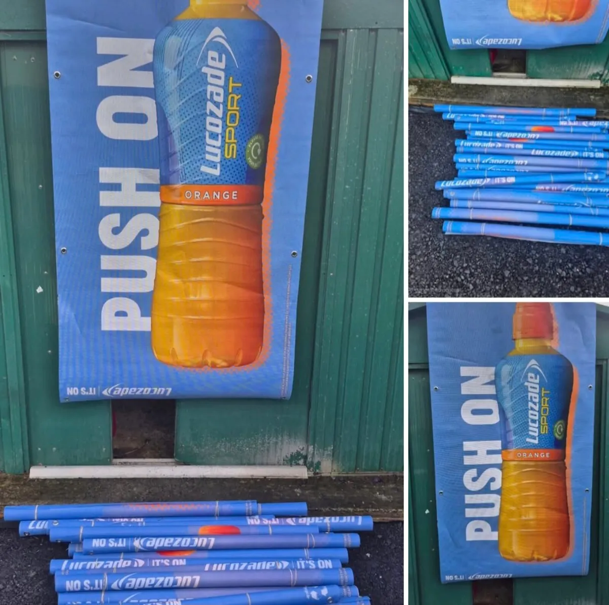 ORANGE LUCOZADE SPORT ADVERTISING POSTERS LOT OF 2 - Image 1