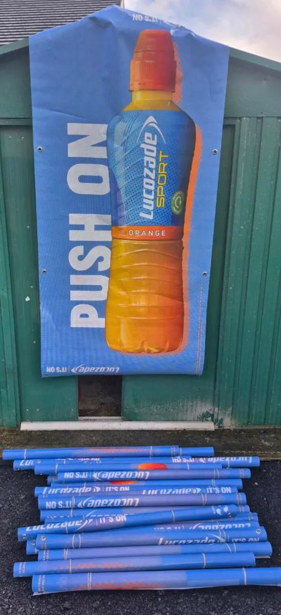 ORANGE LUCOZADE SPORT ADVERTISING POSTERS LOT OF 2 - Image 2