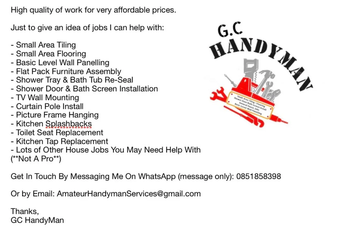 GC Handyman - Thursday 30th October - Image 1