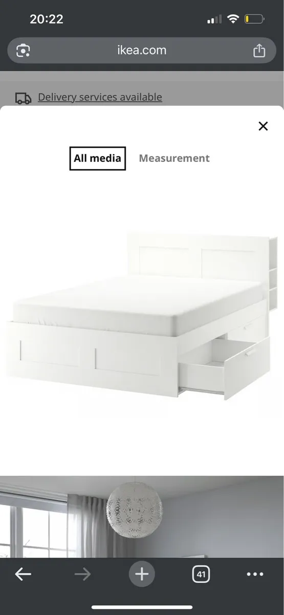 Super-King Ikea bed frame & Emma mattress - Image 1