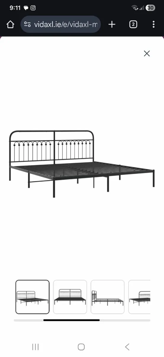 Black metal bed frame