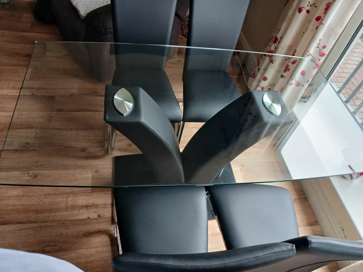 Glass Dining Tabe with Chairs - Image 4