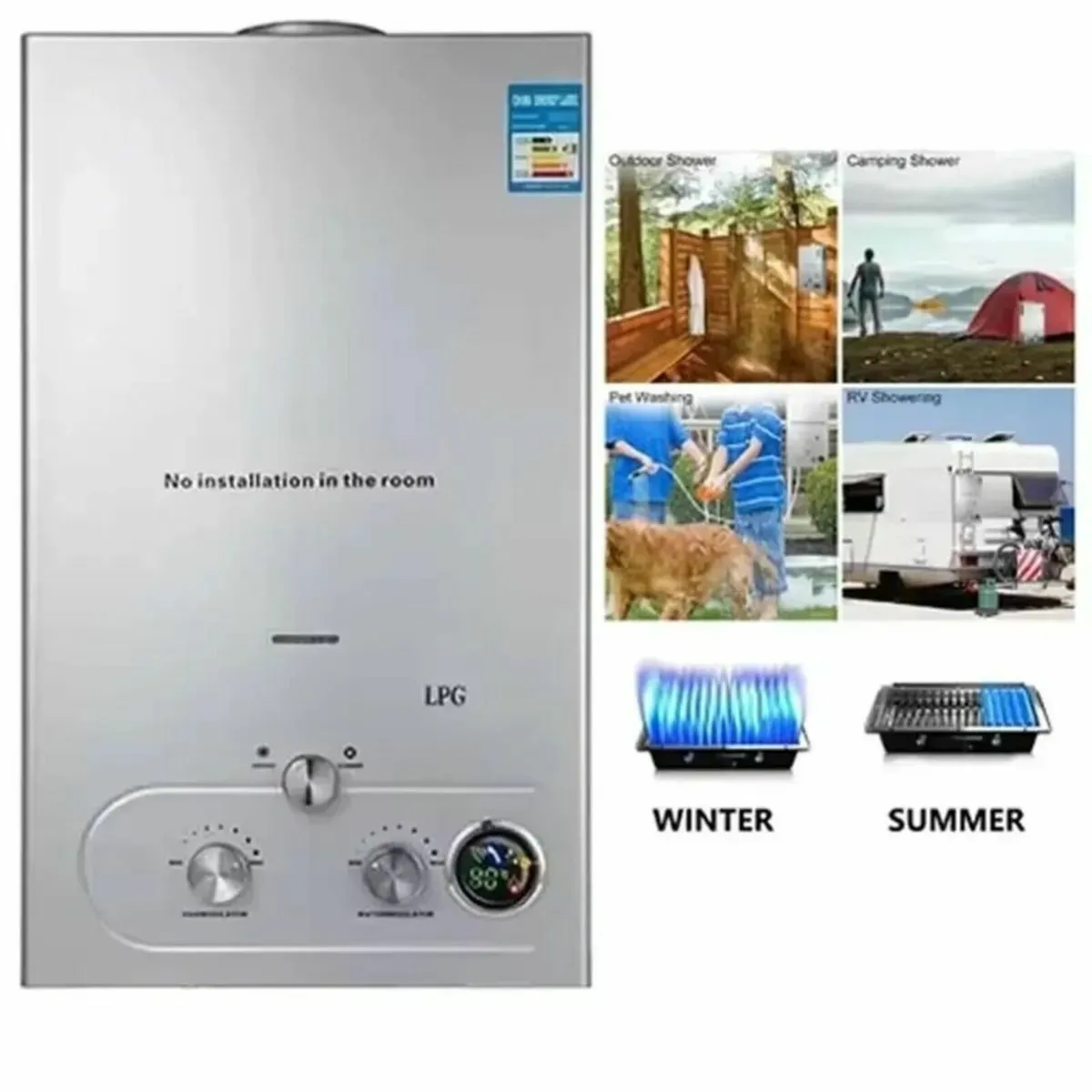 10L LPG Instant Gas Water Heater Boiler - Image 4