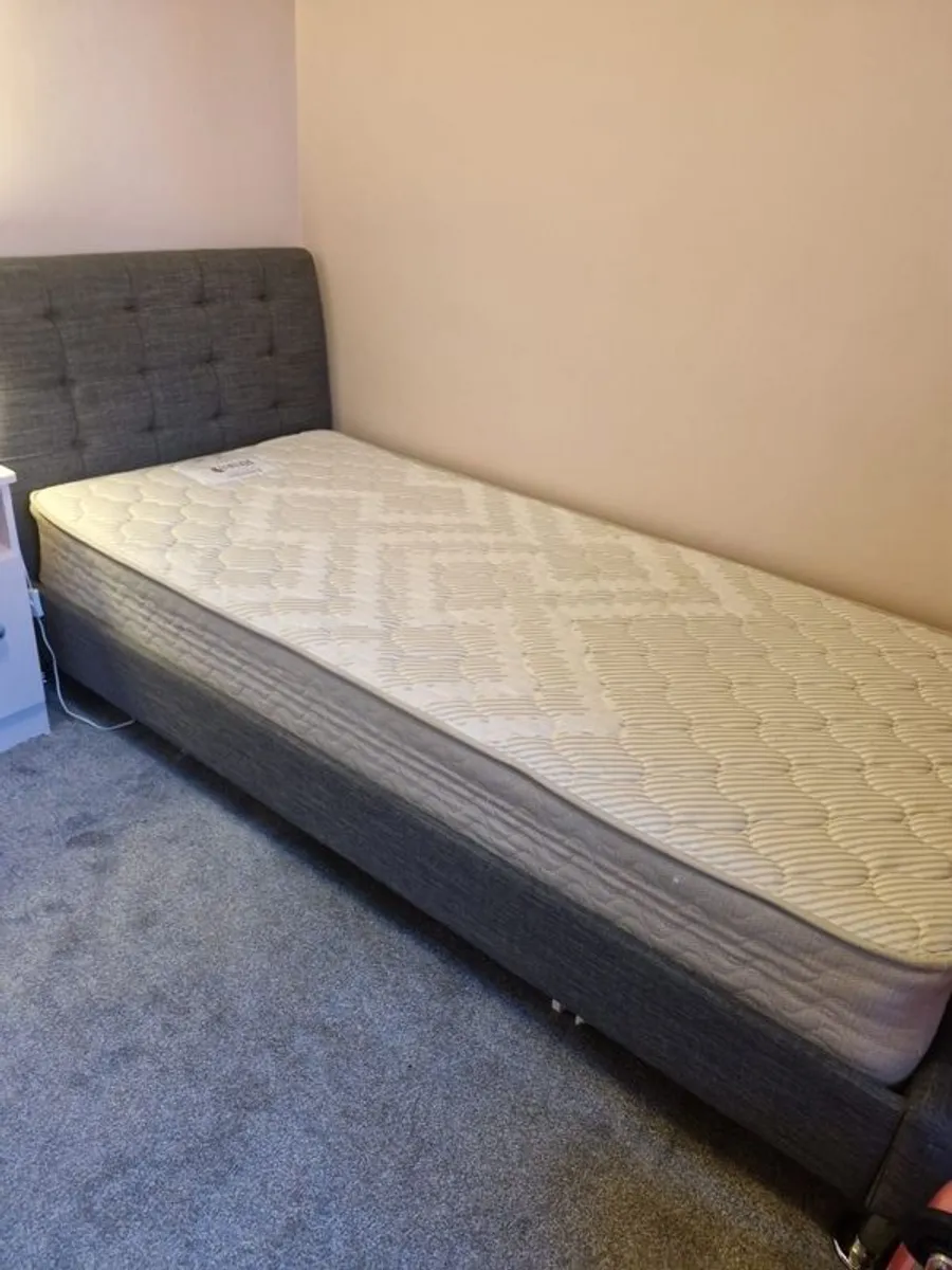 single bed with headboard and mattress - Image 2