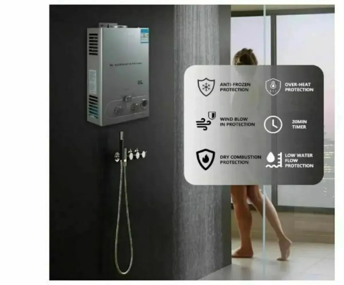 Tankless 8L Propane Gas Water Heater Campervan - Image 3