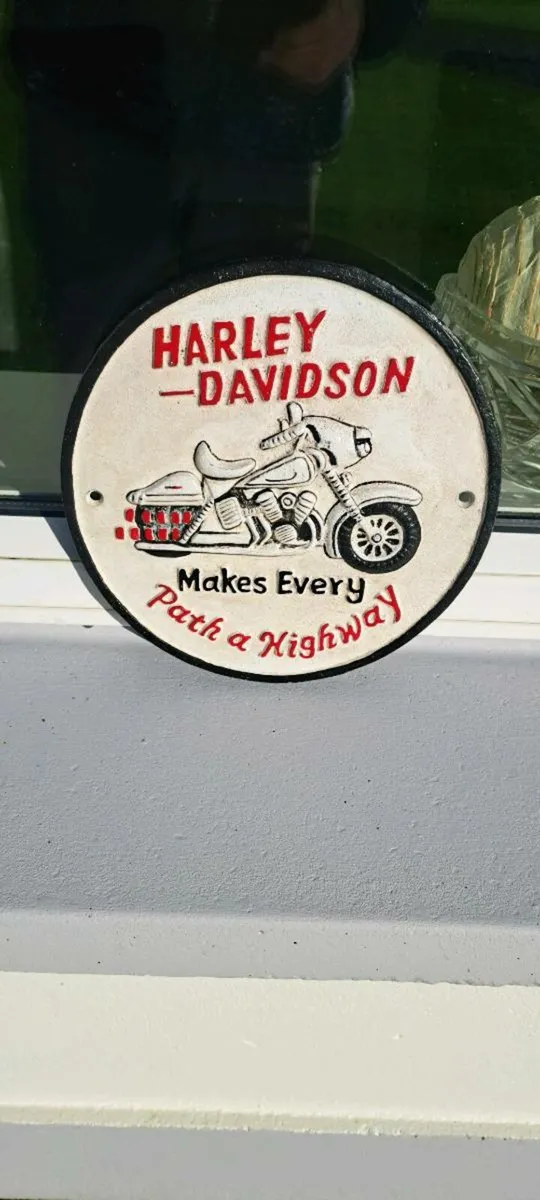 Harley Davidson cast iron sign