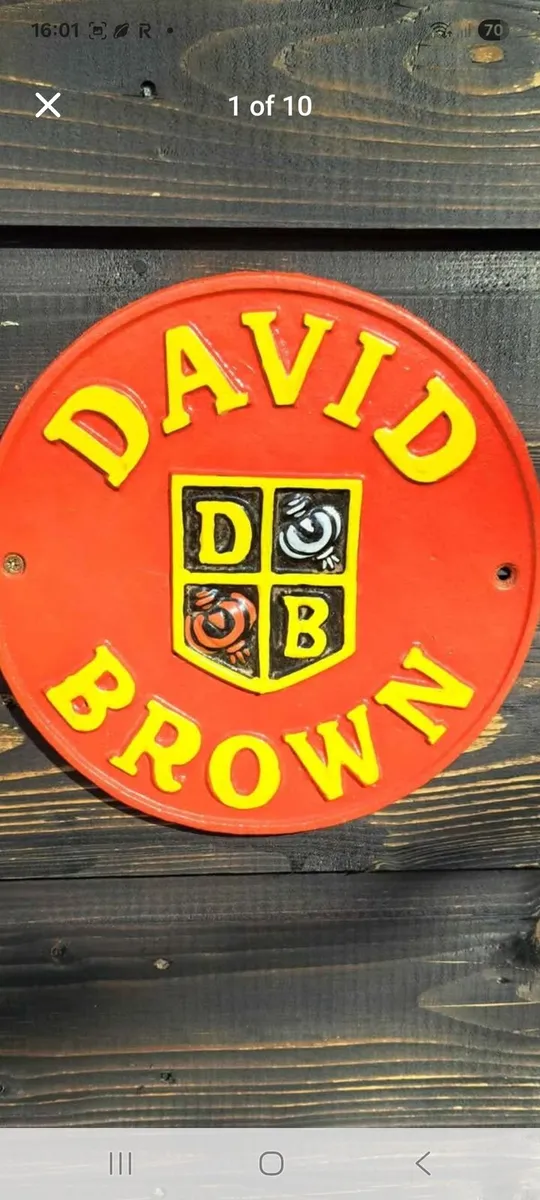 David brown cast iron sign