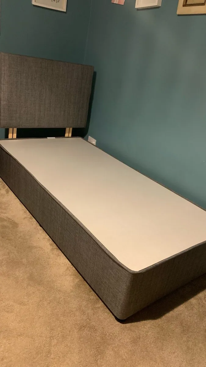 3ft Bed Divan Base and Padded Headboard - Image 1