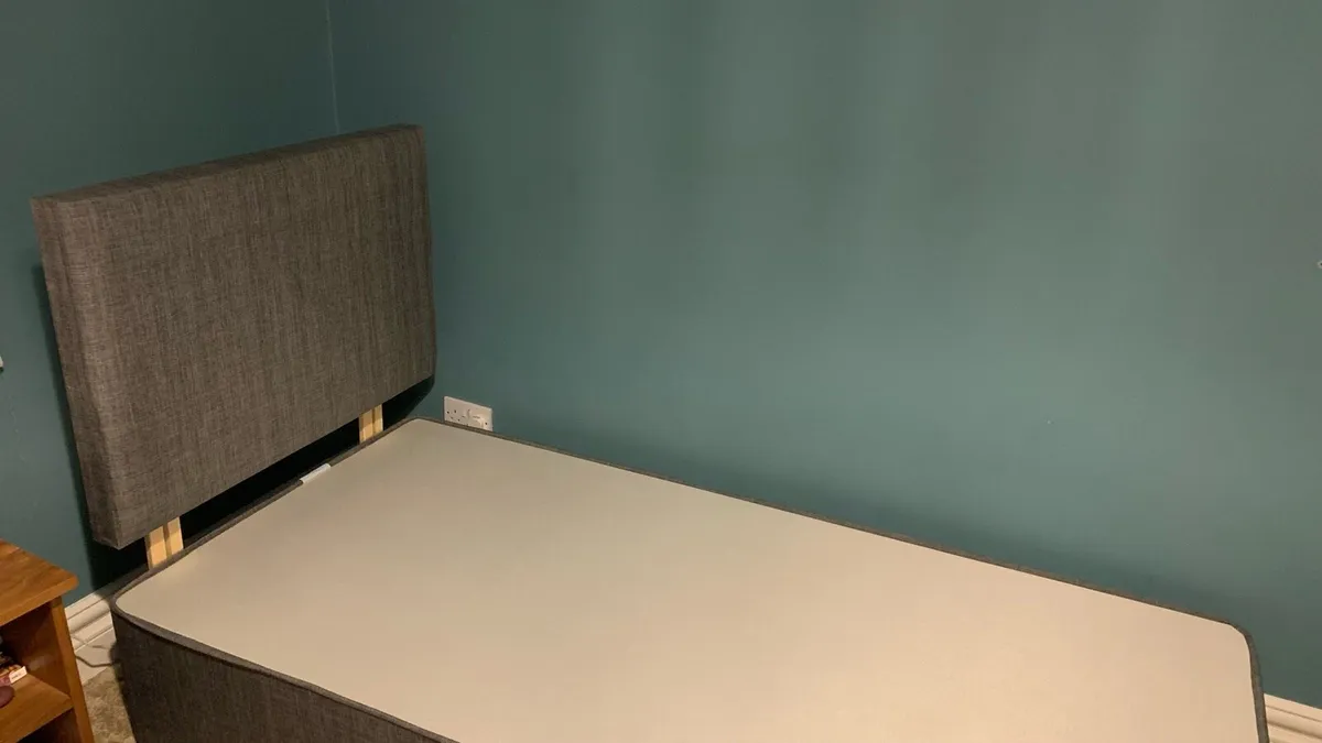 3ft Bed Divan Base and Padded Headboard - Image 2