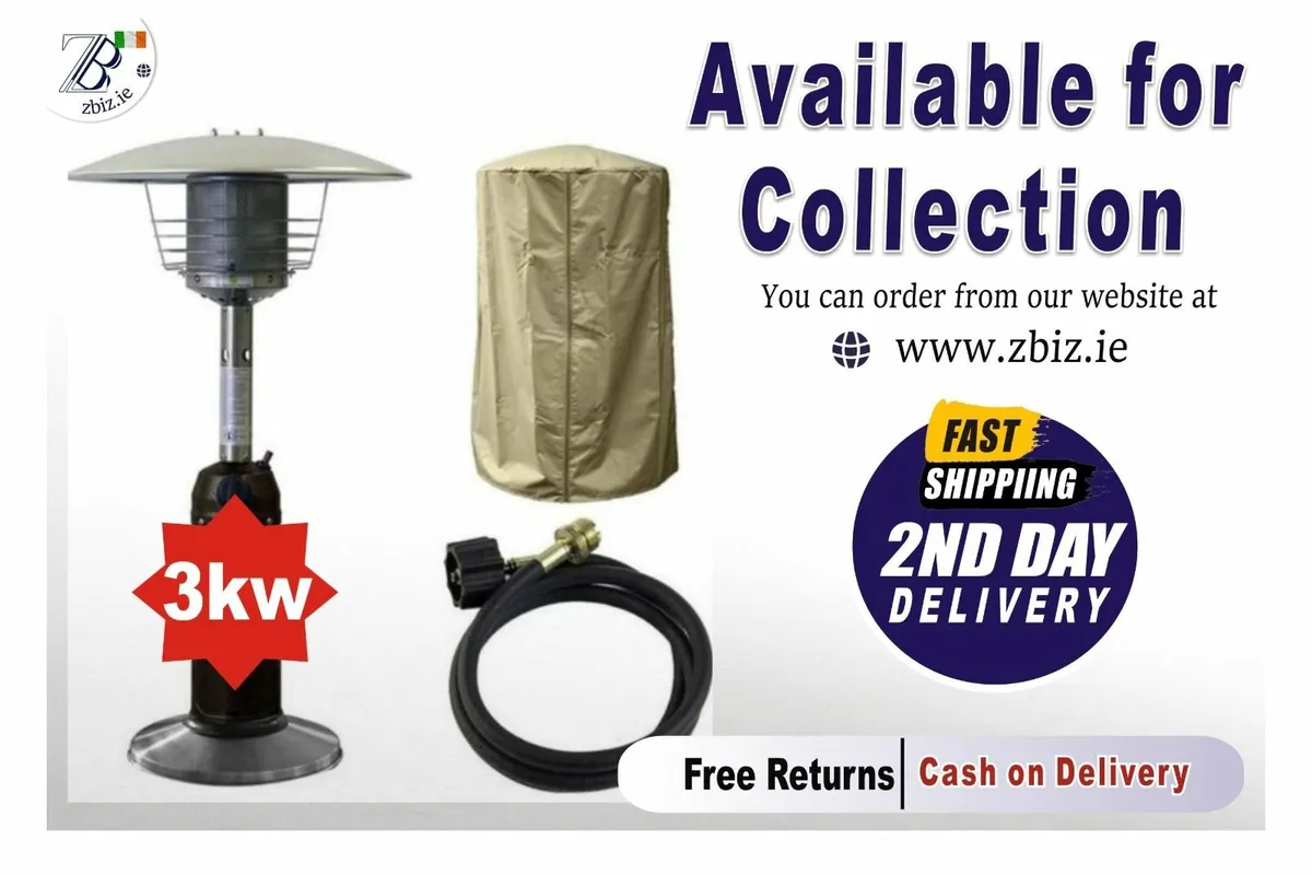 Tabletop Gas Patio Heater Stainless Steel Design - Image 1