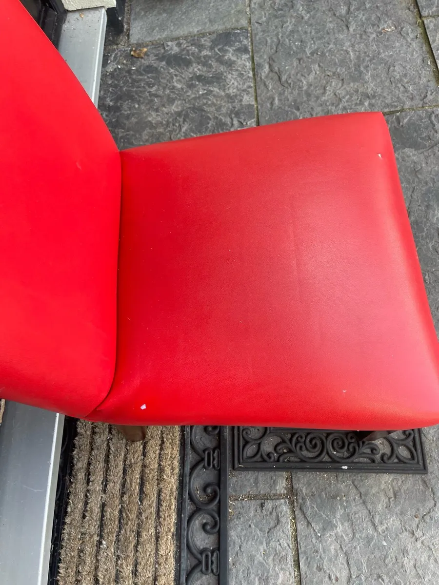 Very Sturdy Good Sized Red Leather Dining Chair - Image 2