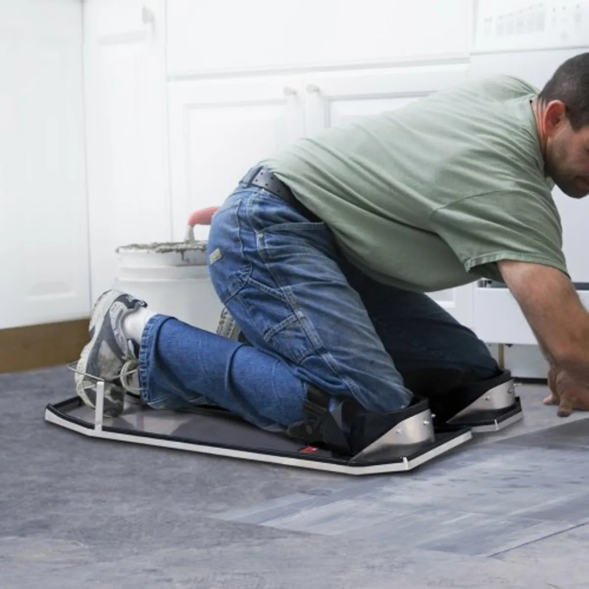 Knee Boards Stainless Steel, 30'' x 10'' Concrete - Image 4