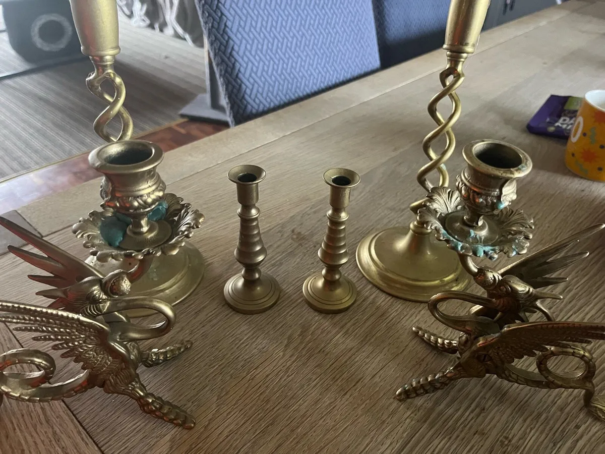 Brass candle holders - Image 3