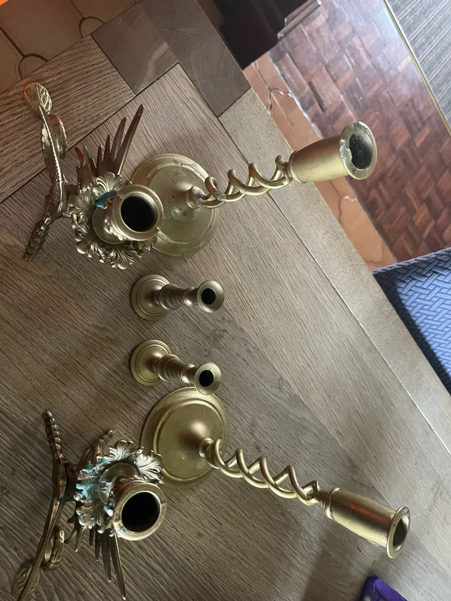 Brass candle holders - Image 4