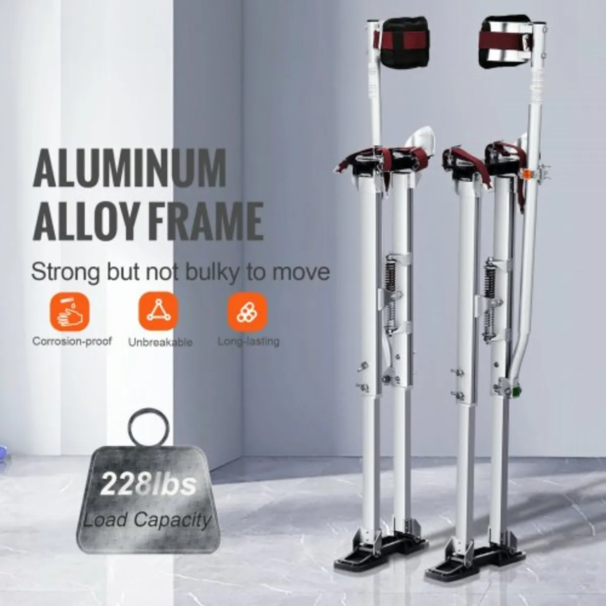 Drywall Stilts, 91.4 cm-127 cm Adjustable Aluminum - Image 4