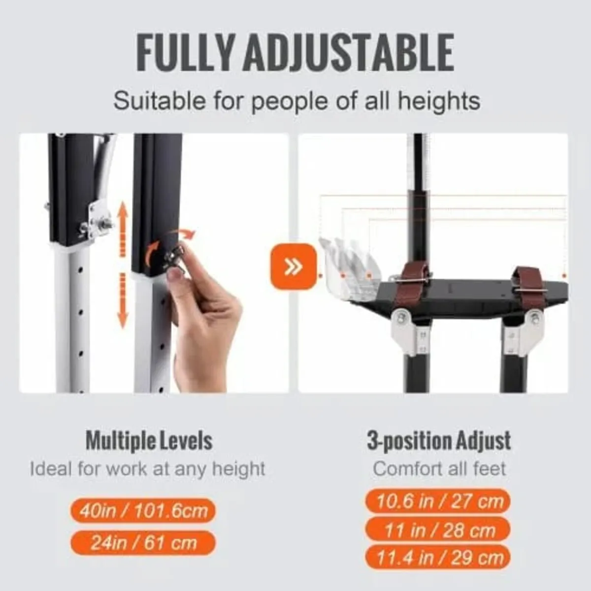 Drywall Stilts Aluminum Tool Stilts 61 cm-102 cm A - Image 2