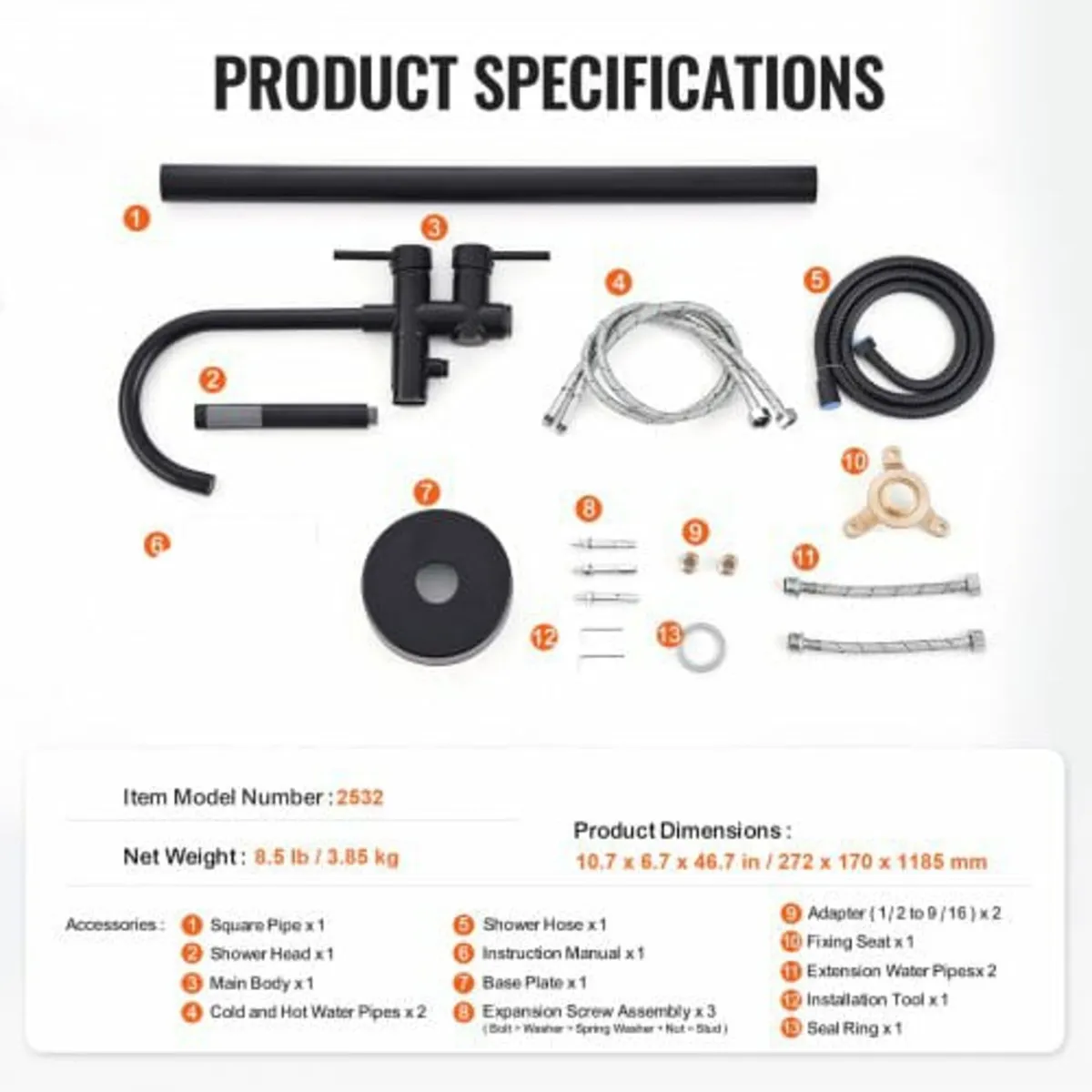 Freestanding Bathtub Faucet, Floor Mount, Freestan - Image 4